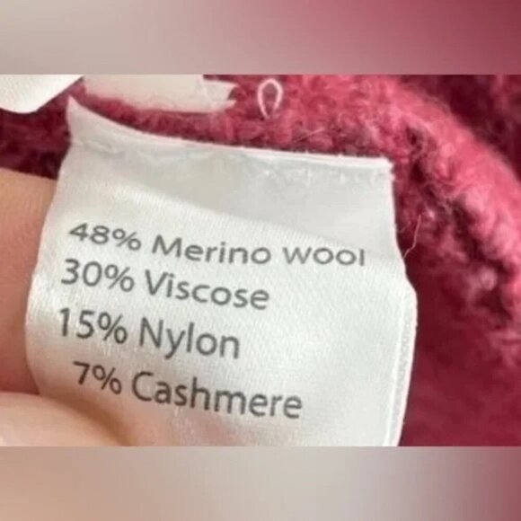 Benedetta B sweater Womens L red turtle neck 3587 Merino Wool Blend - Picture 5 of 5